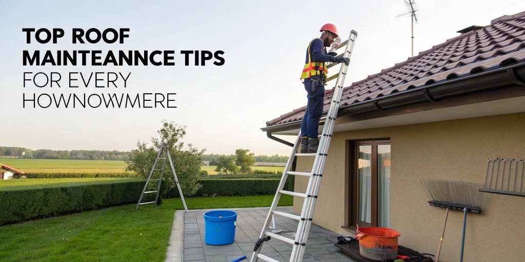 A close-up view of a clean, well-maintained asphalt shingle roof, illustrating the topic "Top Roof Maintenance Tips for Every Homeowner.