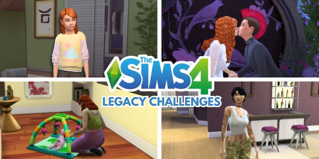 Screenshot of a multi-generational Sims family showcasing progress through The Sims 4 Legacy Challenge